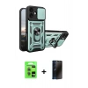 MARSİLYAN™- iPhone 17 Kılıf Ahenk Klasik - Siyah 3D Antistatik Hayalet Cam Ekran Koruyucu + Raze Metal Kamera Lens - AKYL