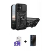 MARSİLYAN™- iPhone 17 Kılıf Ahenk Klasik - Siyah 3D Antistatik Hayalet Cam Ekran Koruyucu + Bilvis Titan Kamera Lens - GS