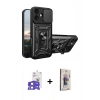 MARSİLYAN™- iPhone 17 Kılıf Ahenk Klasik - Siyah Bilvis 3D Cam Ekran Koruyucu + Bilvis Titan Kamera Lens - AKMI