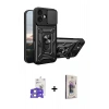 MARSİLYAN™- iPhone 17 Kılıf Ahenk Klasik - Siyah Bilvis 3D Cam Ekran Koruyucu + Bilvis Titan Kamera Lens - GS