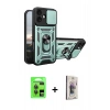 MARSİLYAN™- iPhone 17 Kılıf Ahenk Klasik - Siyah Bilvis 3D Cam Ekran Koruyucu + Raze Metal Kamera Lens - GI