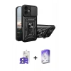MARSİLYAN™- iPhone 17 Kılıf Ahenk Klasik - Siyah Bilvis 5in1 3D Magic Cam Ekran Koruyucu + Bilvis Titan Kamera Lens - SH