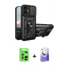 MARSİLYAN™- iPhone 17 Kılıf Ahenk Klasik - Siyah Bilvis 5in1 5D Magic Hayalet Cam Ekran Koruyucu + Raze Metal Kamera Lens - AKMI