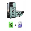 MARSİLYAN™- iPhone 17 Kılıf Ahenk Klasik - Siyah Bilvis 5in1 5D Magic Hayalet Cam Ekran Koruyucu + Raze Metal Kamera Lens - GI