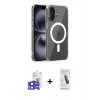 MARSİLYAN™- iPhone 17 Kılıf Ahenk Minimal Serisi - Şeffaf Pasifik Cam Ekran Koruyucu + Bilvis Titan Kamera Lens - SH