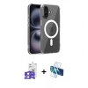 MARSİLYAN™- iPhone 17 Kılıf Ahenk Minimal Serisi - Siyah 3D Antistatik Cam Ekran Koruyucu + Bilvis Titan Kamera Lens - GS