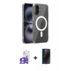 MARSİLYAN™- iPhone 17 Kılıf Ahenk Minimal Serisi - Siyah 3D Antistatik Hayalet Cam Ekran Koruyucu + Bilvis Titan Kamera Lens - GS