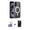 MARSİLYAN™- iPhone 17 Kılıf Ahenk Minimal Serisi - Siyah 3D Antistatik Hayalet Cam Ekran Koruyucu + Bilvis Titan Kamera Lens - LA