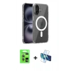 MARSİLYAN™- iPhone 17 Kılıf Ahenk Minimal Serisi - Siyah 3D Antistatik Seramik Nano Ekran Koruyucu + Raze Metal Kamera Lens - AKMI