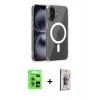 MARSİLYAN™- iPhone 17 Kılıf Ahenk Minimal Serisi - Siyah Bilvis 3D Cam Ekran Koruyucu + Raze Metal Kamera Lens - AKMI
