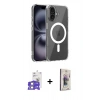 MARSİLYAN™- iPhone 17 Kılıf Ahenk Minimal Serisi - Siyah Bilvis 3D Cam Ekran Koruyucu + Bilvis Titan Kamera Lens - GS