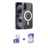 MARSİLYAN™- iPhone 17 Kılıf Ahenk Minimal Serisi - Siyah Bilvis 5in1 3D Magic Cam Ekran Koruyucu + Bilvis Titan Kamera Lens - LA