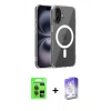 MARSİLYAN™- iPhone 17 Kılıf Ahenk Minimal Serisi - Siyah Bilvis 5in1 3D Magic Cam Ekran Koruyucu + Raze Metal Kamera Lens - GI