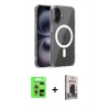 MARSİLYAN™- iPhone 17 Kılıf Ahenk Minimal Serisi - Siyah Bilvis Hayalet Cam Ekran Koruyucu + Raze Metal Kamera Lens - AKMR