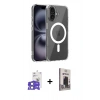 MARSİLYAN™- iPhone 17 Kılıf Ahenk Minimal Serisi - Siyah Bilvis Hayalet Cam Ekran Koruyucu + Bilvis Titan Kamera Lens - AKMI