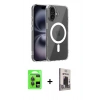 MARSİLYAN™- iPhone 17 Kılıf Ahenk Minimal Serisi - Siyah Bilvis Hayalet Cam Ekran Koruyucu + Raze Metal Kamera Lens - GI