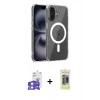 MARSİLYAN™- iPhone 17 Kılıf Ahenk Minimal Serisi - Siyah Joko Magic 5D Hayalet Cam + Bilvis Titan Kamera Lens - GS