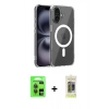 MARSİLYAN™- iPhone 17 Kılıf Ahenk Minimal Serisi - Siyah Joko Magic 5D Hayalet Cam + Raze Metal Kamera Lens - GI