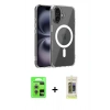 MARSİLYAN™- iPhone 17 Kılıf Ahenk Minimal Serisi - Siyah Joko Magic 5D Hayalet Cam + Raze Metal Kamera Lens - GS