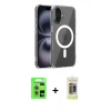 MARSİLYAN™- iPhone 17 Kılıf Ahenk Minimal Serisi - Siyah Joko Magic 5D Hayalet Cam + Raze Metal Kamera Lens - AKMI