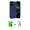 MARSİLYAN™- iPhone 17 Kılıf Ahenk Serisi - Şeffaf Pasifik Cam Ekran Koruyucu + Raze Metal Kamera Lens - AKMR