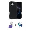 MARSİLYAN™- iPhone 17 Kılıf Ahenk Serisi - Siyah 3D Antistatik Cam Ekran Koruyucu + Bilvis Titan Kamera Lens - SH