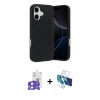 MARSİLYAN™- iPhone 17 Kılıf Ahenk Serisi - Siyah 3D Antistatik Seramik Nano Ekran Koruyucu + Bilvis Titan Kamera Lens - GS