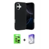 MARSİLYAN™- iPhone 17 Kılıf Ahenk Serisi - Siyah Bilvis 5in1 3D Magic Cam Ekran Koruyucu + Raze Metal Kamera Lens - AKYL