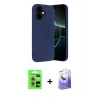 MARSİLYAN™- iPhone 17 Kılıf Ahenk Serisi - Siyah Bilvis 5in1 5D Magic Hayalet Cam Ekran Koruyucu + Raze Metal Kamera Lens - AKMR