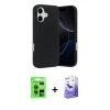 MARSİLYAN™- iPhone 17 Kılıf Ahenk Serisi - Siyah Bilvis 5in1 5D Magic Hayalet Cam Ekran Koruyucu + Raze Metal Kamera Lens - GI