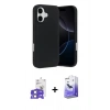 MARSİLYAN™- iPhone 17 Kılıf Ahenk Serisi - Siyah Bilvis 5in1 5D Magic Hayalet Cam Ekran Koruyucu + Bilvis Titan Kamera Lens - LA