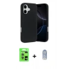 MARSİLYAN™- iPhone 17 Kılıf Ahenk Serisi - Siyah Joko Magic 5D Cam + Raze Metal Kamera Lens - AKMI