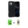MARSİLYAN™- iPhone 17 Kılıf Ahenk Serisi - Siyah Joko Magic 5D Hayalet Cam + Raze Metal Kamera Lens - AKMR