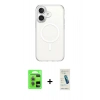 MARSİLYAN™- iPhone 17 Kılıf Ahenk Yansıma Prime - Şeffaf Pasifik Cam Ekran Koruyucu + Raze Metal Kamera Lens - AKYL