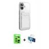 MARSİLYAN™- iPhone 17 Kılıf Doruk Klasik Koleksiyonu - Siyah 3D Antistatik Seramik Nano Ekran Koruyucu + Raze Metal Kamera Lens - GS