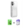 MARSİLYAN™- iPhone 17 Kılıf Doruk Klasik Koleksiyonu - Siyah Bilvis 5in1 3D Magic Cam Ekran Koruyucu + Raze Metal Kamera Lens - AKMI