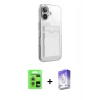 MARSİLYAN™- iPhone 17 Kılıf Doruk Klasik Koleksiyonu - Siyah Bilvis 5in1 3D Magic Cam Ekran Koruyucu + Raze Metal Kamera Lens - GS