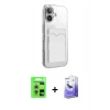MARSİLYAN™- iPhone 17 Kılıf Doruk Klasik Koleksiyonu - Siyah Bilvis 5in1 5D Magic Hayalet Cam Ekran Koruyucu + Raze Metal Kamera Lens - GS
