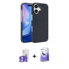 MARSİLYAN™- iPhone 17 Kılıf Doruk Serisi - Siyah Bilvis 5in1 5D Magic Hayalet Cam Ekran Koruyucu + Bilvis Titan Kamera Lens - AKMI