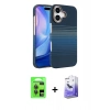 MARSİLYAN™- iPhone 17 Kılıf Doruk Serisi - Siyah Bilvis 5in1 5D Magic Hayalet Cam Ekran Koruyucu + Raze Metal Kamera Lens - GI
