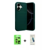 MARSİLYAN™- iPhone 17 Kılıf Eksen Form Prime - Şeffaf Pasifik Cam Ekran Koruyucu + Açık Mor Raze Metal Kamera Lens