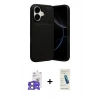 MARSİLYAN™- iPhone 17 Kılıf Eksen Form Prime - Şeffaf Pasifik Cam Ekran Koruyucu + Bilvis Titan Kamera Lens - AKYL