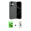 MARSİLYAN™- iPhone 17 Kılıf Eksen Form Prime - Şeffaf Pasifik Cam Ekran Koruyucu + Raze Metal Kamera Lens - GI