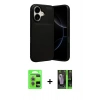 MARSİLYAN™- iPhone 17 Kılıf Eksen Form Prime - Siyah 360 Mat Full Body Arka Koruyucu + Raze Metal Kamera Lens - AKMR