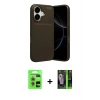 MARSİLYAN™- iPhone 17 Kılıf Eksen Form Prime - Siyah 360 Mat Full Body Arka Koruyucu + Raze Metal Kamera Lens - AKMR