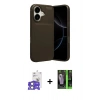 MARSİLYAN™- iPhone 17 Kılıf Eksen Form Prime - Siyah 360 Mat Full Body Arka Koruyucu + Bilvis Titan Kamera Lens - AKYL