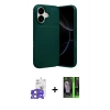 MARSİLYAN™- iPhone 17 Kılıf Eksen Form Prime - Siyah 360 Mat Full Body Arka Koruyucu + Bilvis Titan Kamera Lens - AKYL