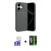 MARSİLYAN™- iPhone 17 Kılıf Eksen Form Prime - Siyah 360 Mat Full Body Arka Koruyucu + Bilvis Titan Kamera Lens - AKYL