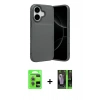 MARSİLYAN™- iPhone 17 Kılıf Eksen Form Prime - Siyah 360 Mat Full Body Arka Koruyucu + Raze Metal Kamera Lens - AKYL