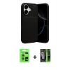MARSİLYAN™- iPhone 17 Kılıf Eksen Form Prime - Siyah 360 Mat Full Body Arka Koruyucu + Raze Metal Kamera Lens - AKYL